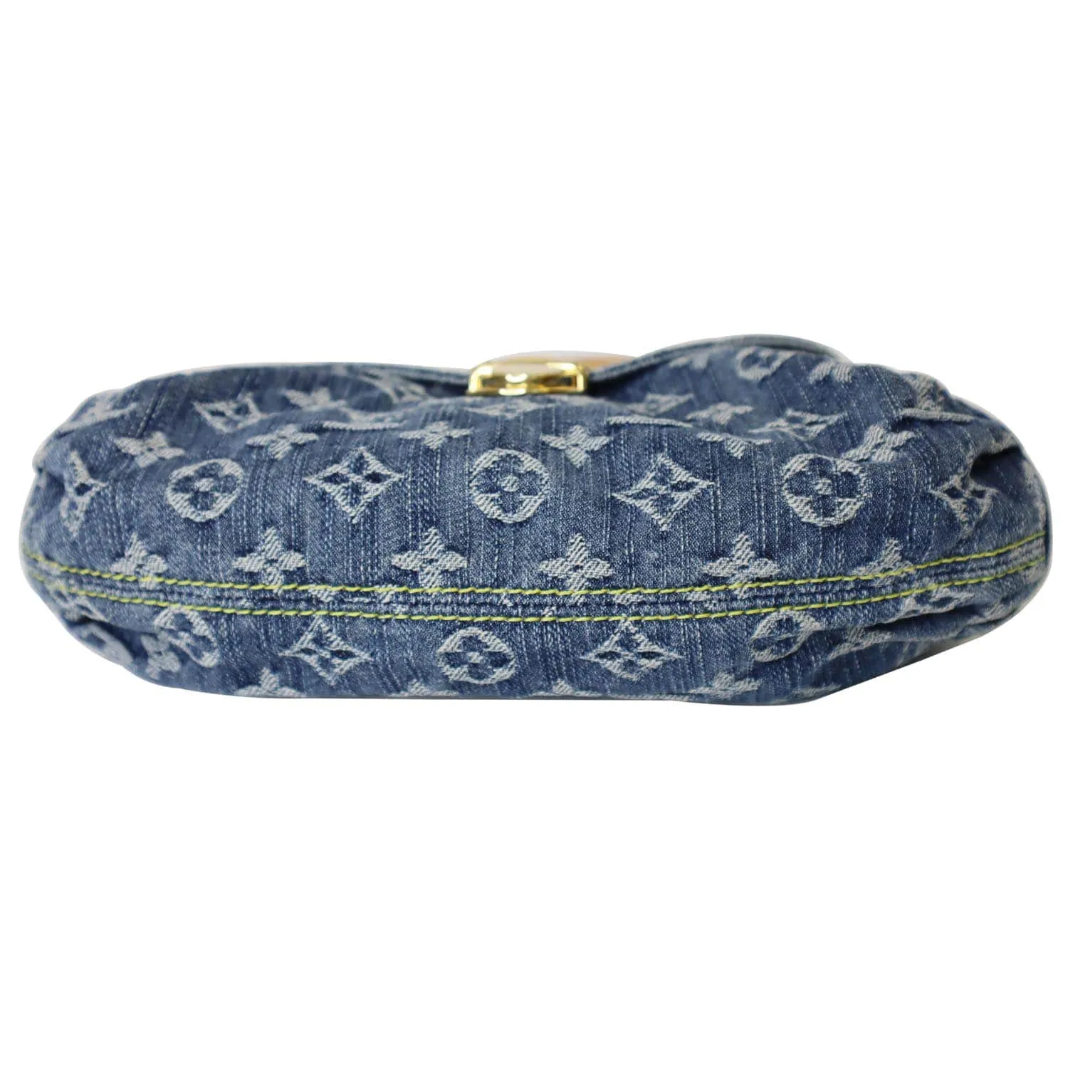 LOUIS VUITTON Mini Pleaty Monogram Denim Shoulder Handbag Blue