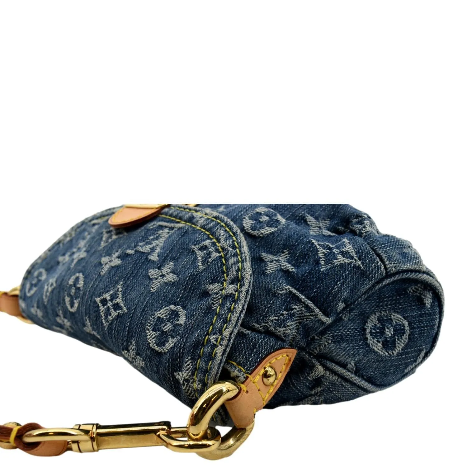 LOUIS VUITTON Mini Pleaty Monogram Denim Shoulder Handbag Blue