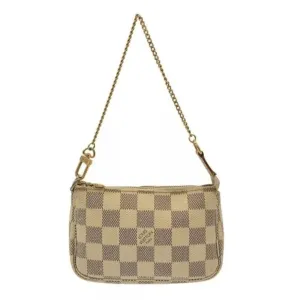 LOUIS VUITTON Mini Pochette Accessories Azur Damier Handbag