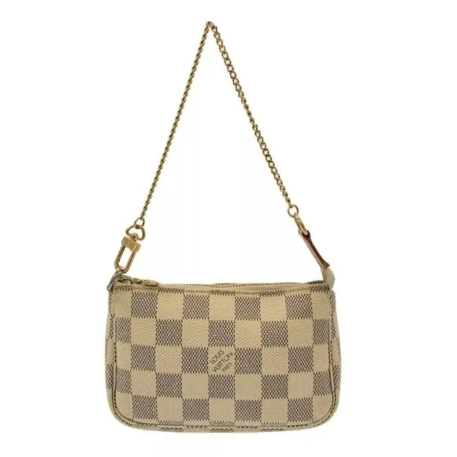 LOUIS VUITTON Mini Pochette Accessories Azur Damier Handbag