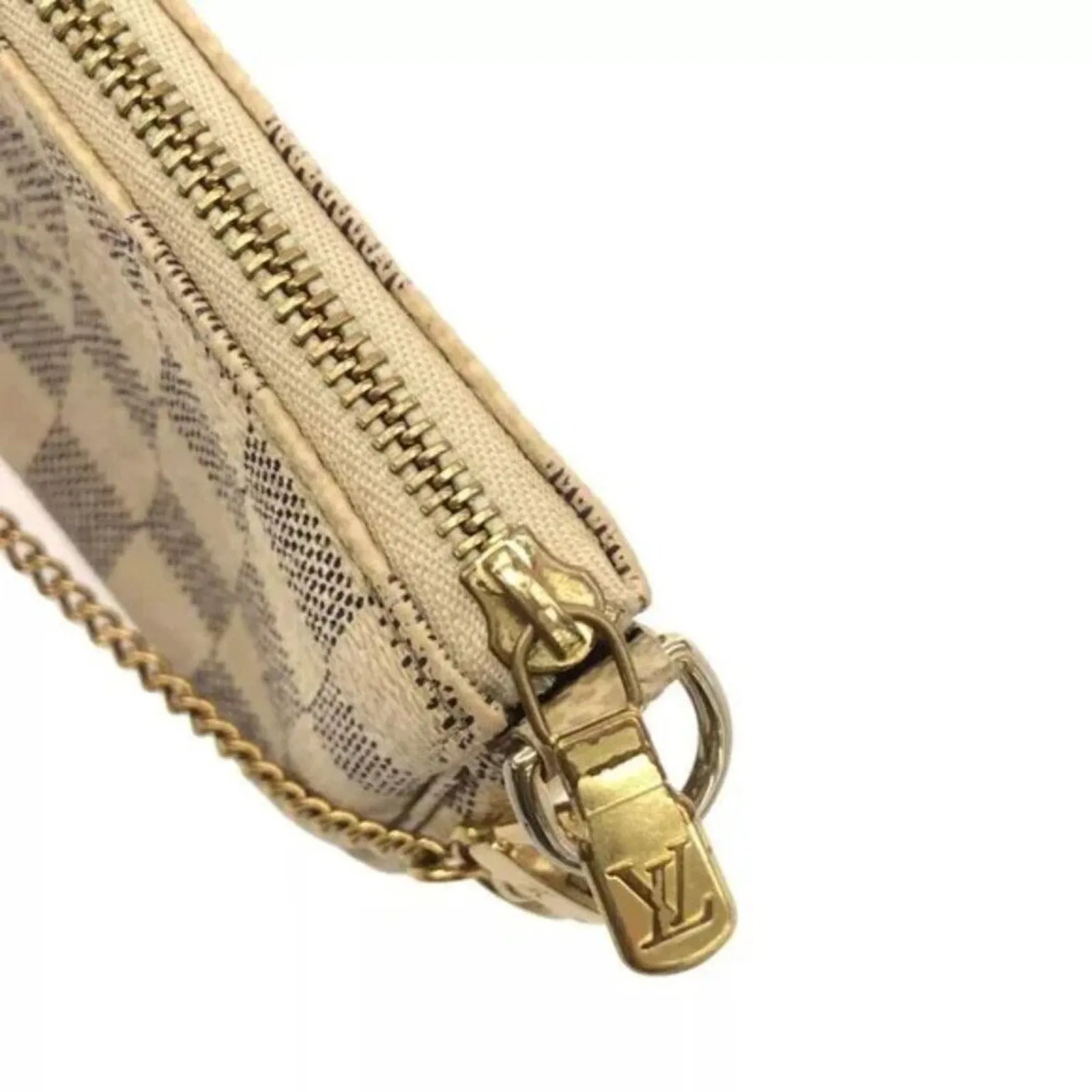 LOUIS VUITTON Mini Pochette Accessories Azur Damier Handbag
