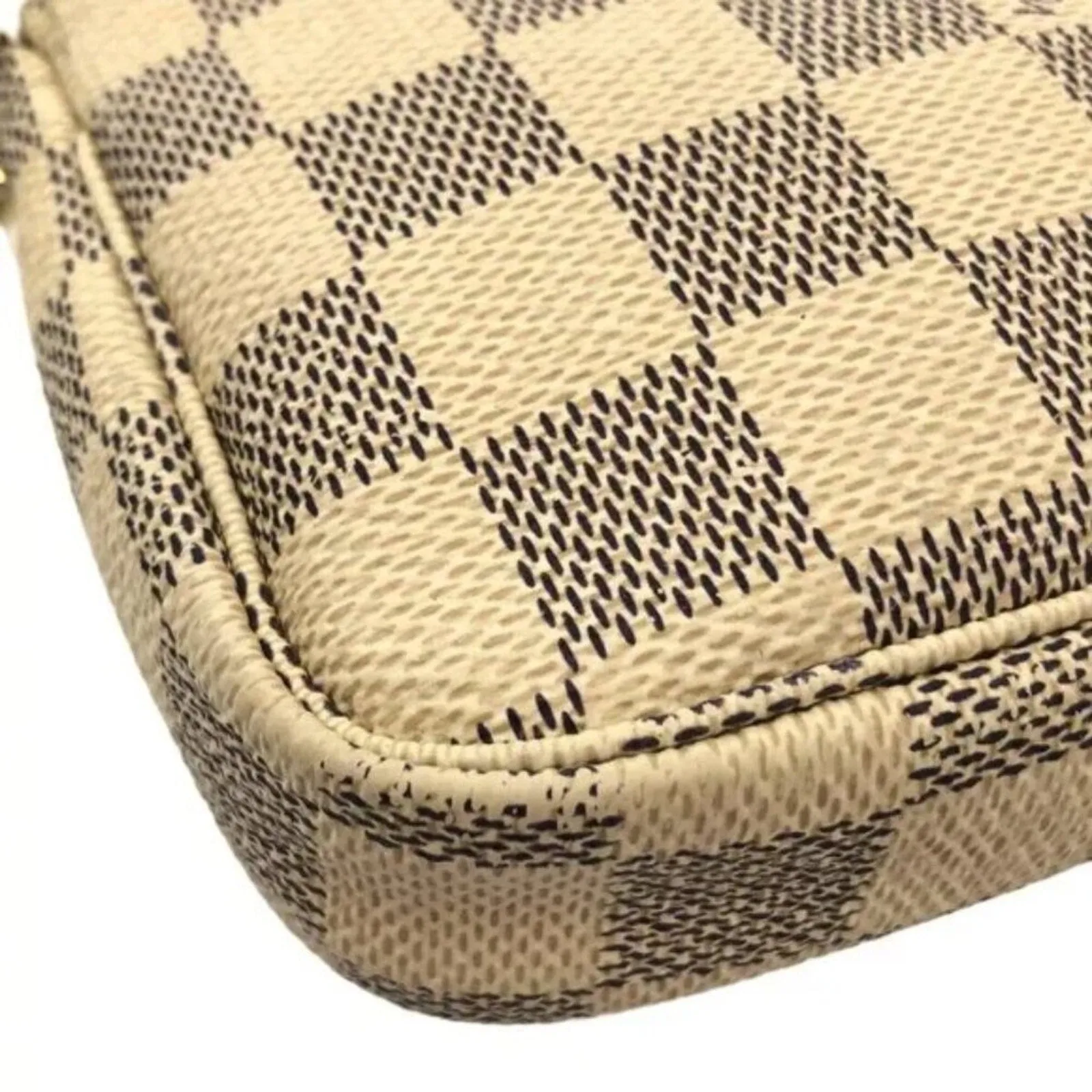 LOUIS VUITTON Mini Pochette Accessories Azur Damier Handbag