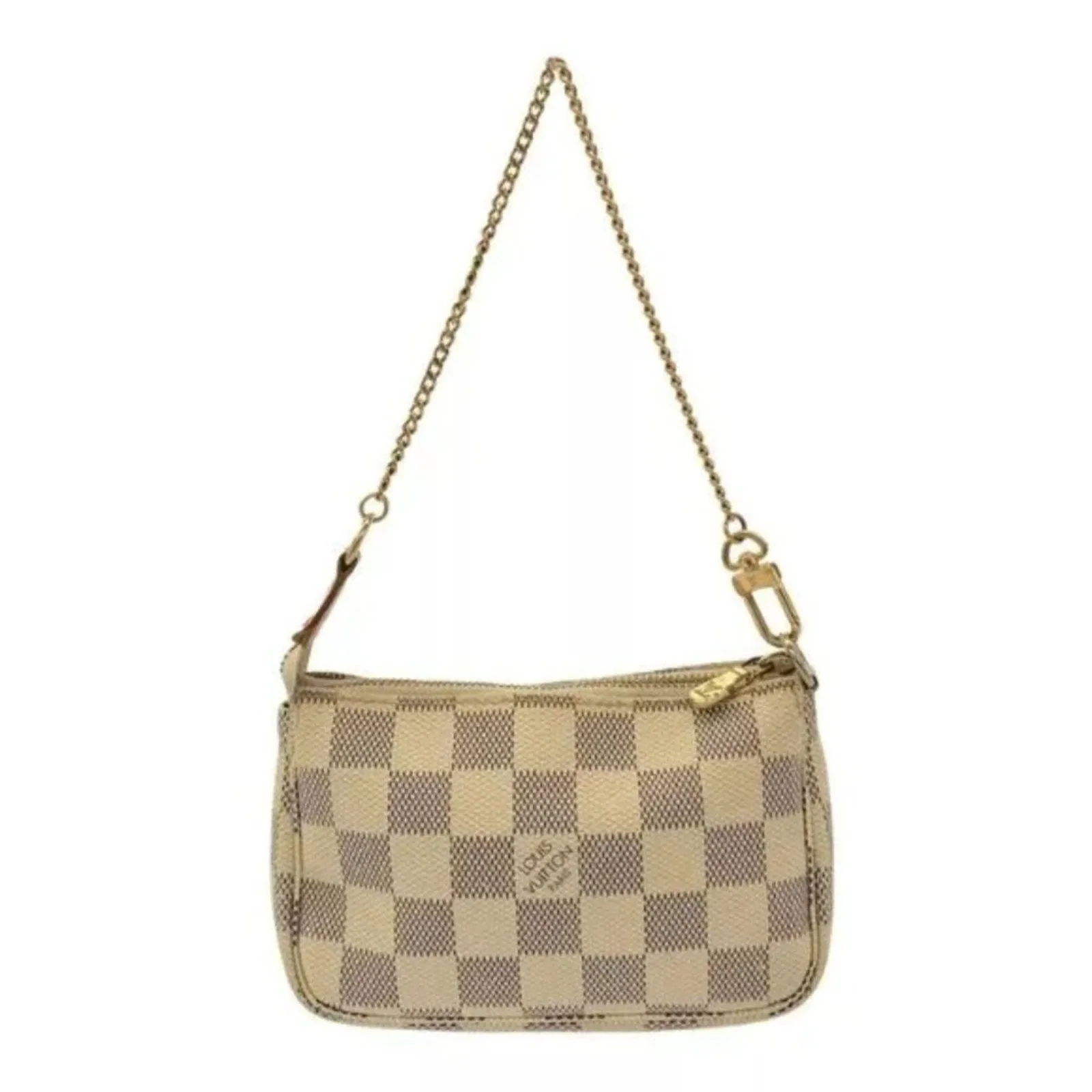 LOUIS VUITTON Mini Pochette Accessories Azur Damier Handbag