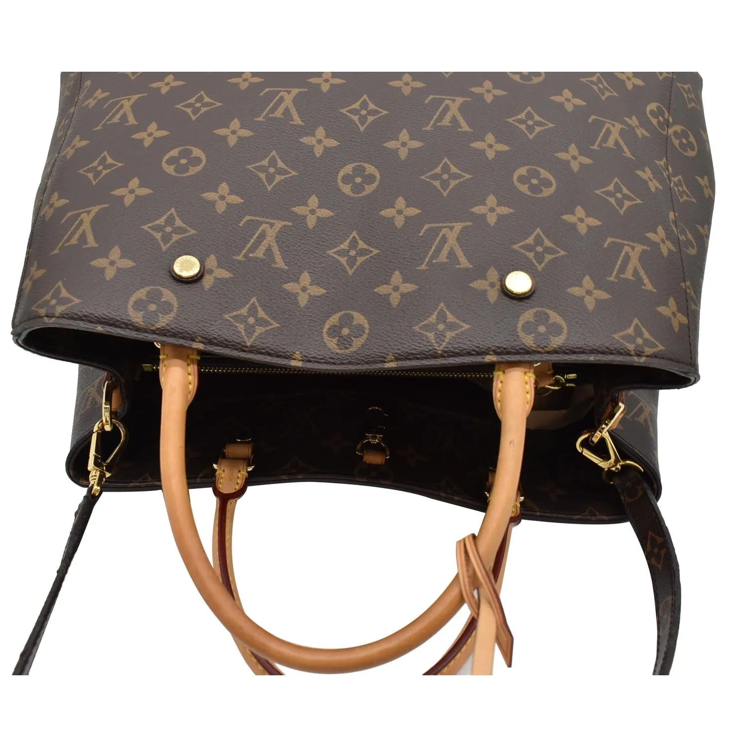 LOUIS VUITTON Montaigne GM Monogram Canvas Shoulder Bag Brown