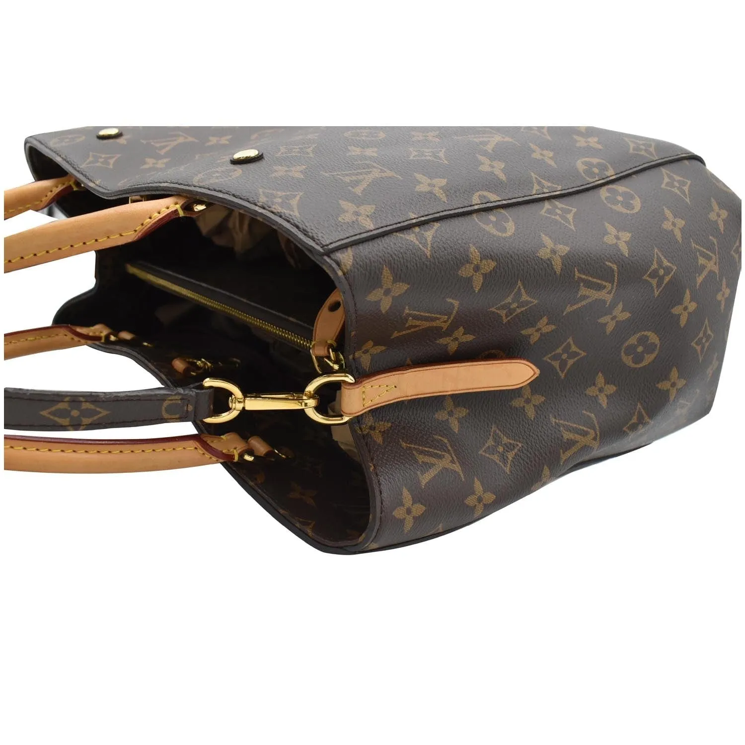 LOUIS VUITTON Montaigne GM Monogram Canvas Shoulder Bag Brown