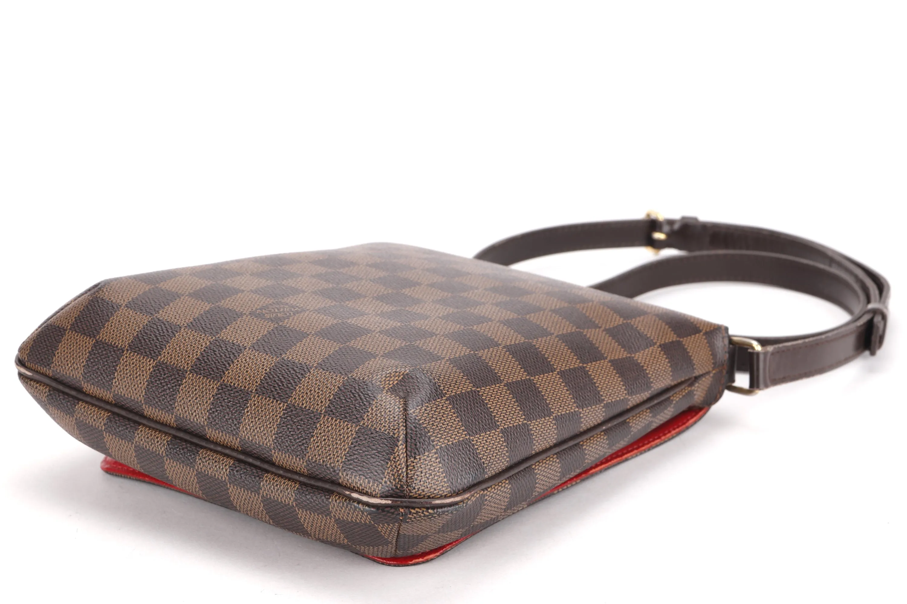 LOUIS VUITTON N51302 MUSETTE DAMIER EBENE CANVAS CROSSBODY (TH3089), NO DUST COVER