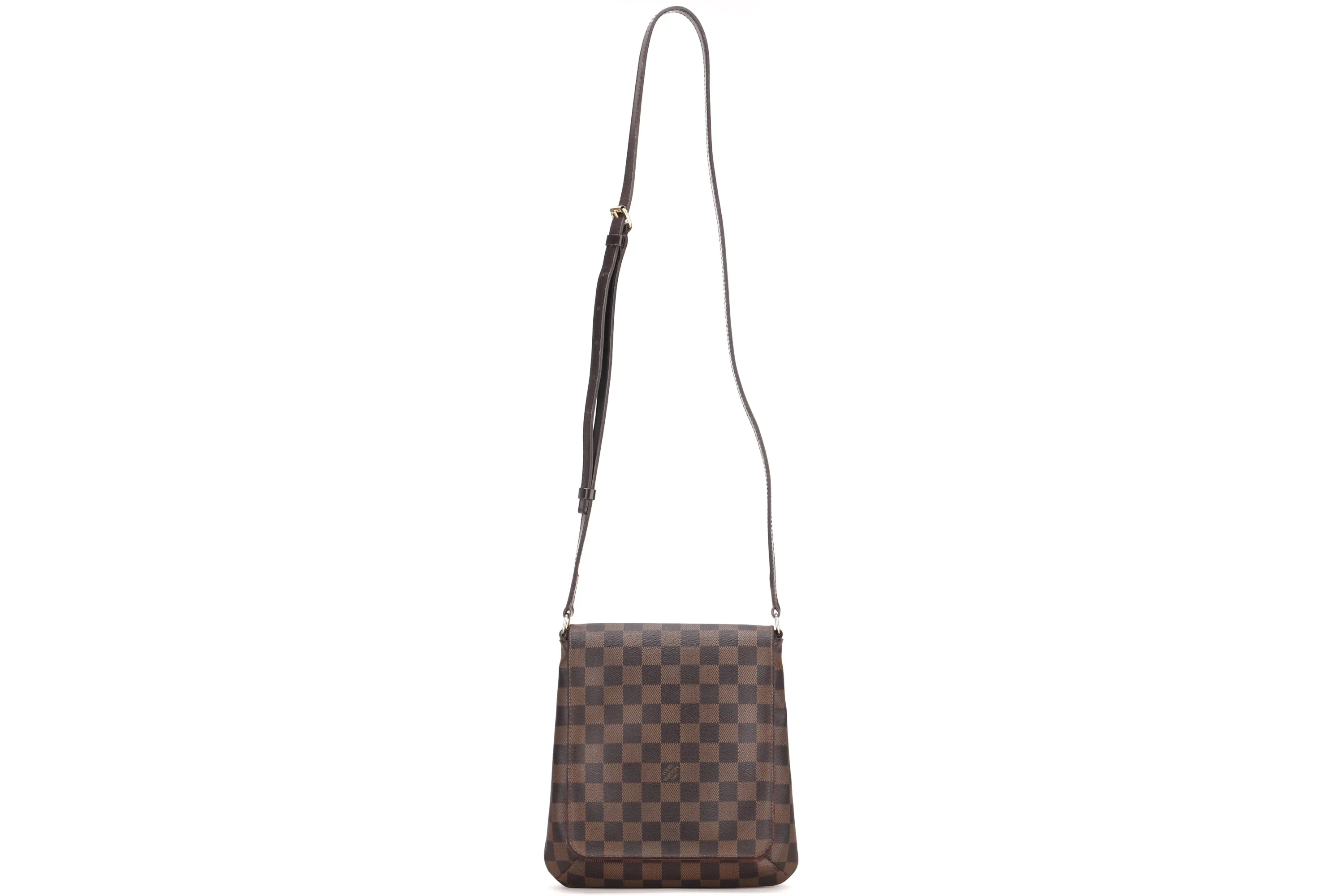 LOUIS VUITTON N51302 MUSETTE DAMIER EBENE CANVAS CROSSBODY (TH3089), NO DUST COVER