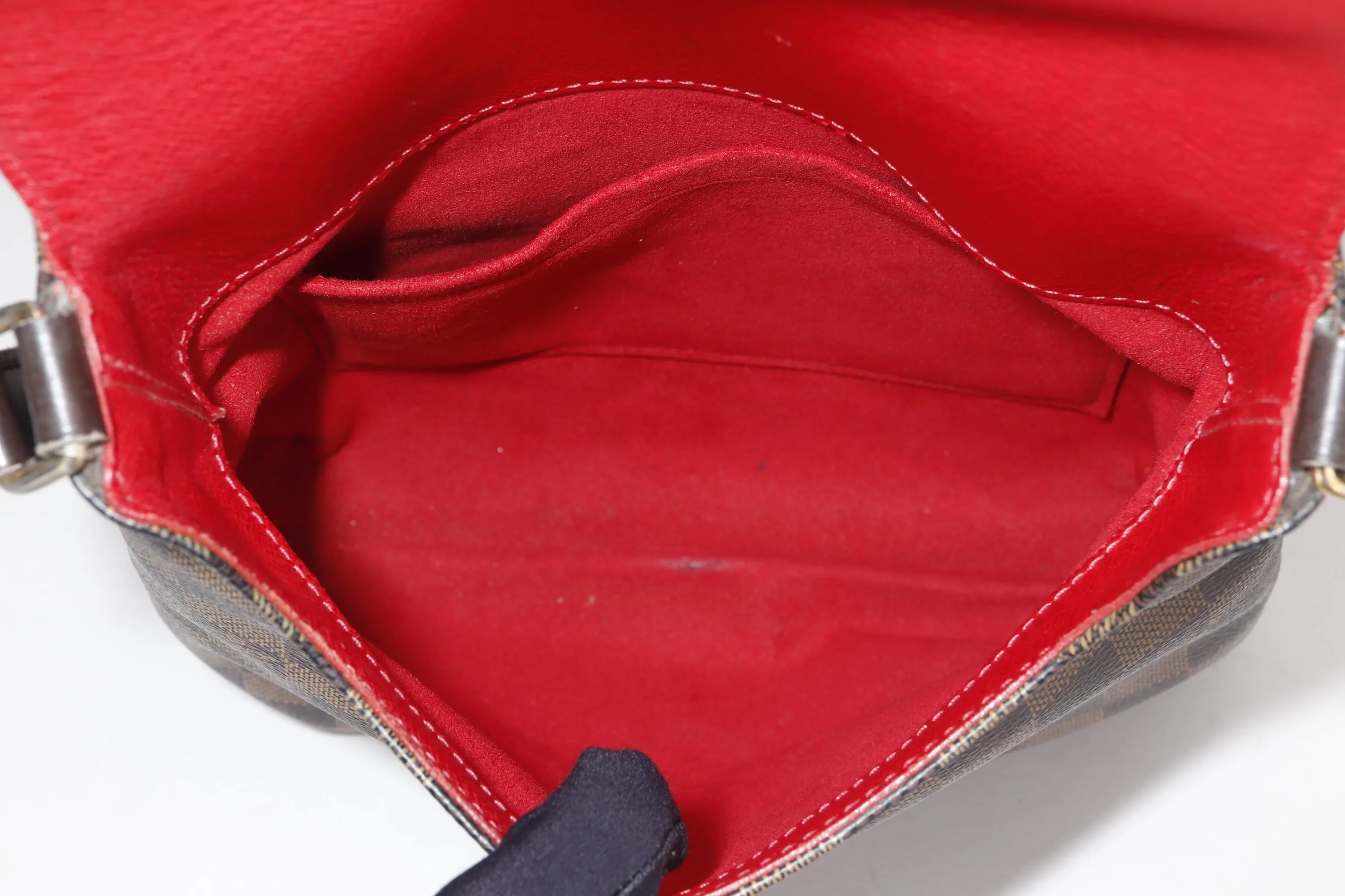 LOUIS VUITTON N51302 MUSETTE DAMIER EBENE CANVAS CROSSBODY (TH3089), NO DUST COVER
