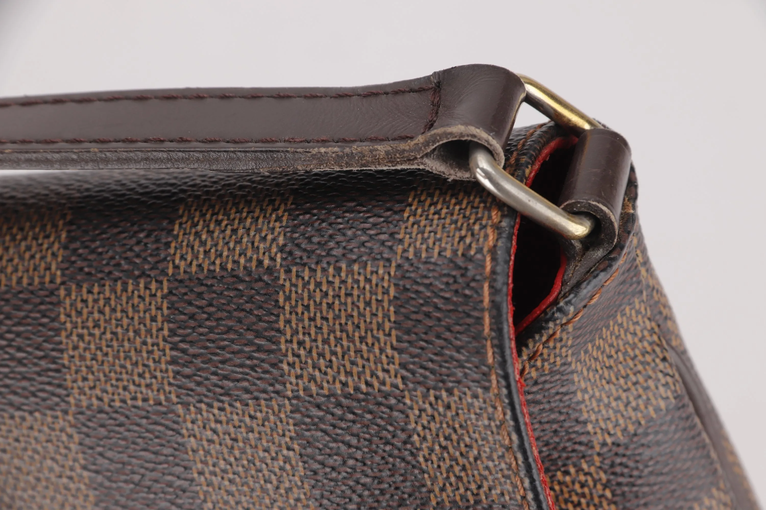 LOUIS VUITTON N51302 MUSETTE DAMIER EBENE CANVAS CROSSBODY (TH3089), NO DUST COVER