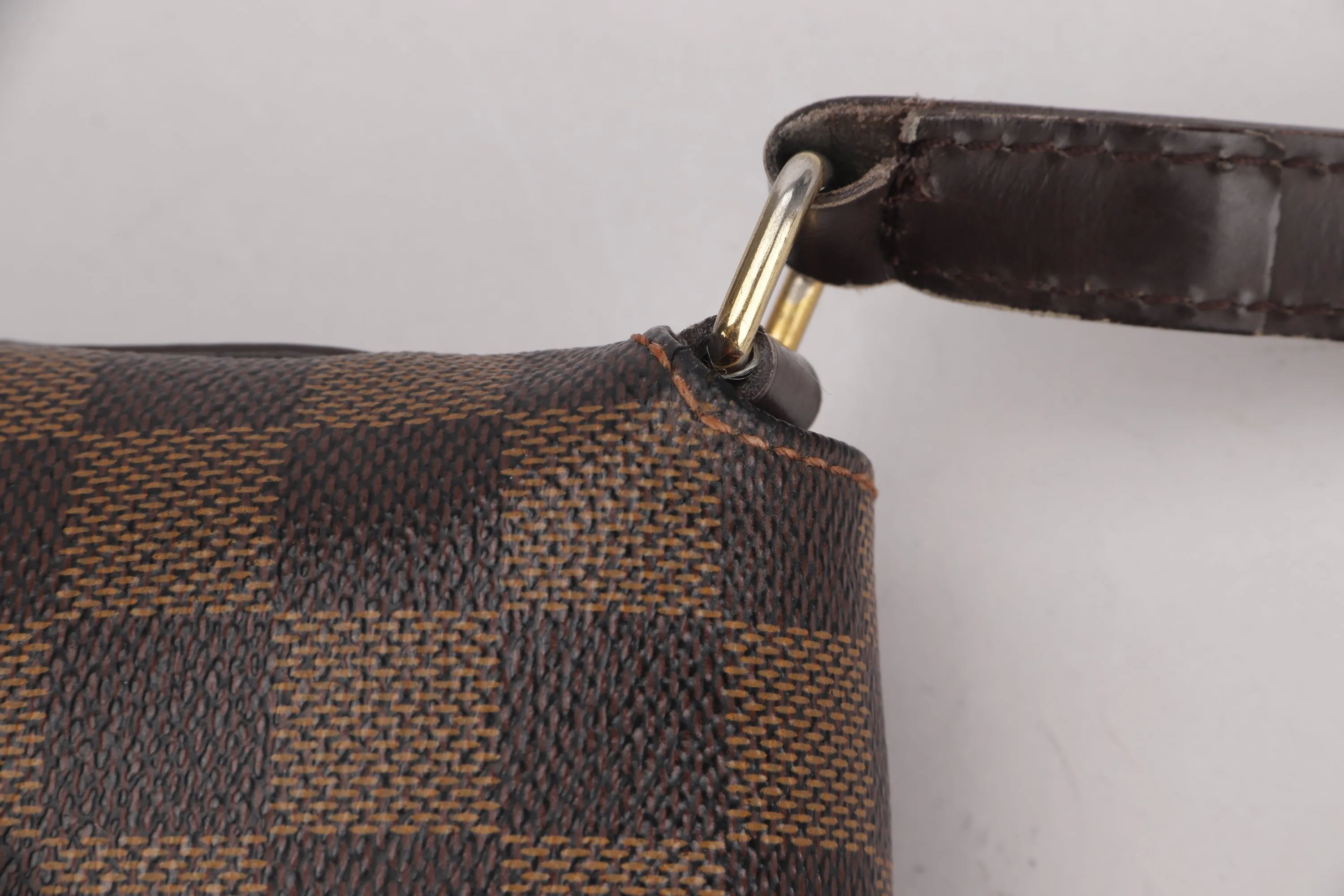 LOUIS VUITTON N51302 MUSETTE DAMIER EBENE CANVAS CROSSBODY (TH3089), NO DUST COVER