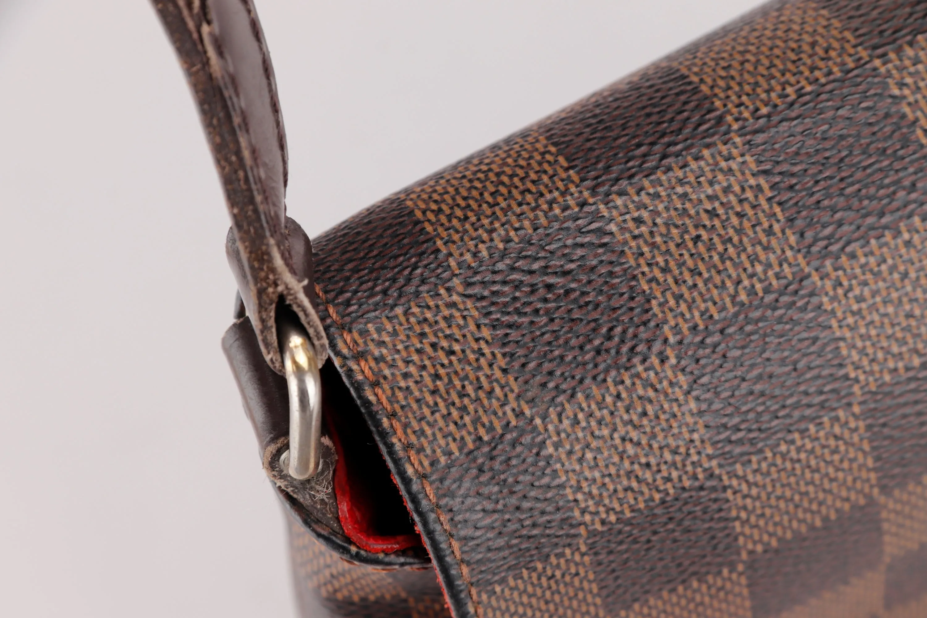 LOUIS VUITTON N51302 MUSETTE DAMIER EBENE CANVAS CROSSBODY (TH3089), NO DUST COVER