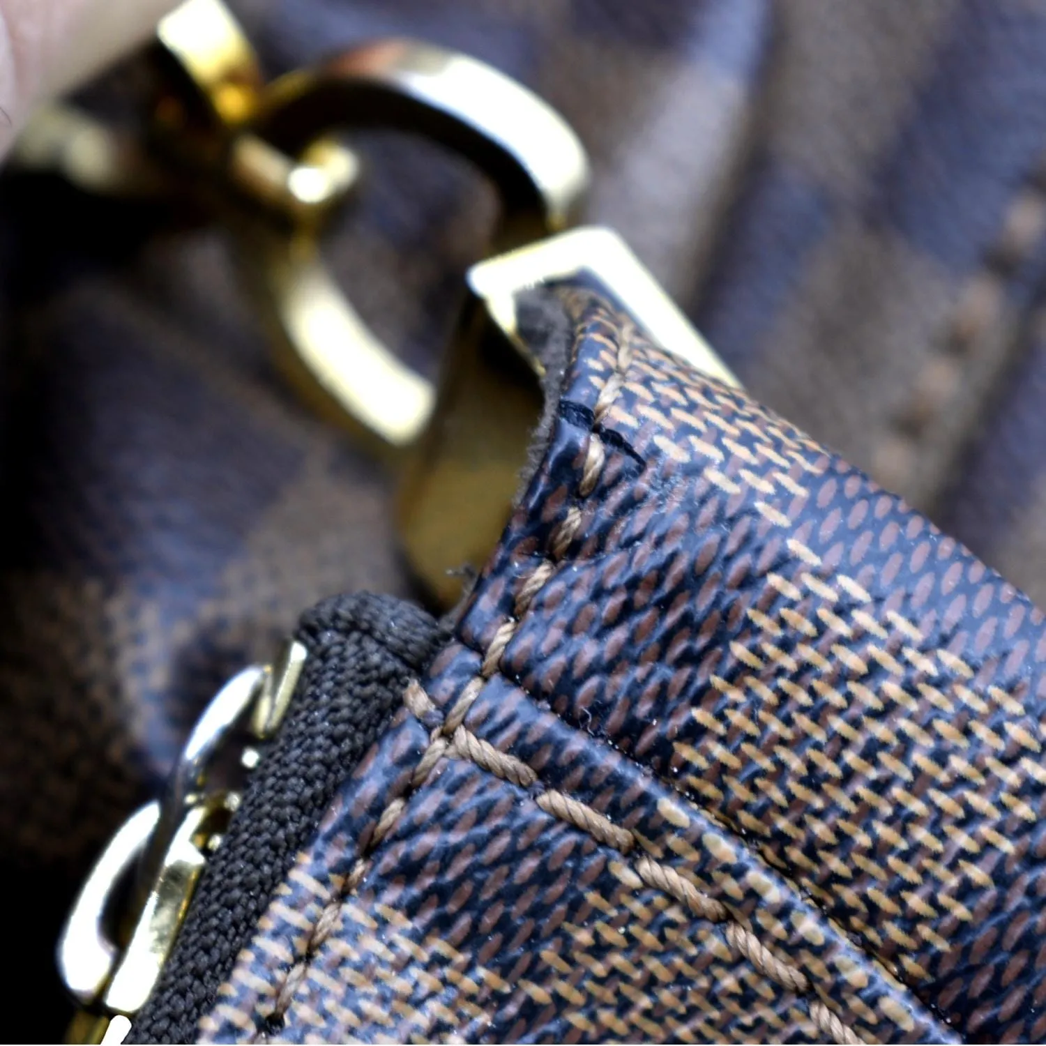 LOUIS VUITTON Portobello PM Damier Ebene Shoulder Bag Brown