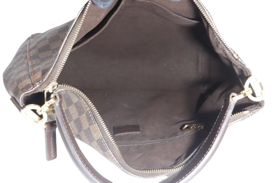 LOUIS VUITTON PORTOBELLO PM (N41184) DAMIER EBENE CANVAS HOBO BAG GOLD HARDWARE NO DUST COVER