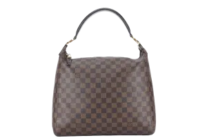 LOUIS VUITTON PORTOBELLO PM (N41184) DAMIER EBENE CANVAS HOBO BAG GOLD HARDWARE NO DUST COVER