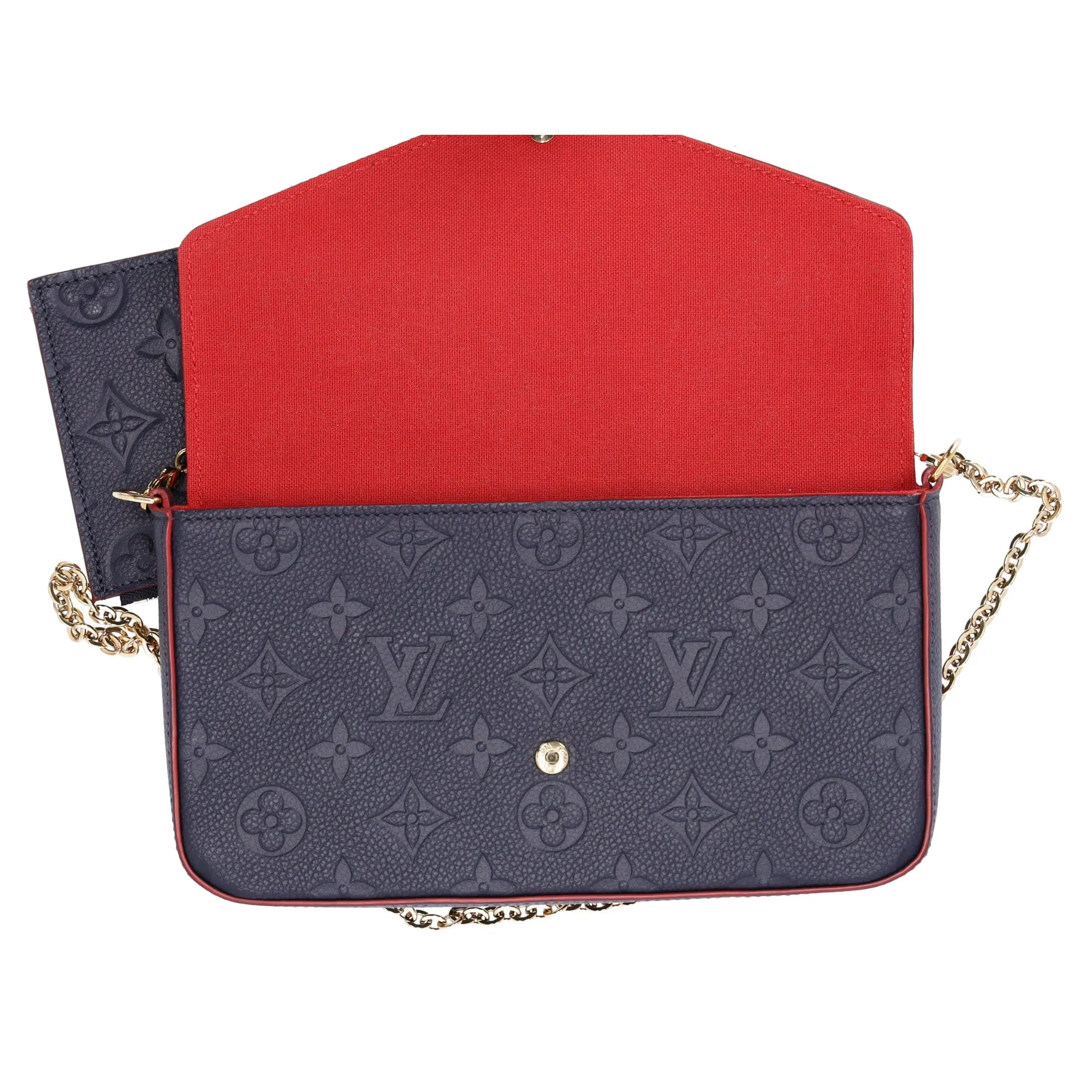 Louis Vuitton Pouchette Felice Monogram Empreinte Crossbody Marine Rouge