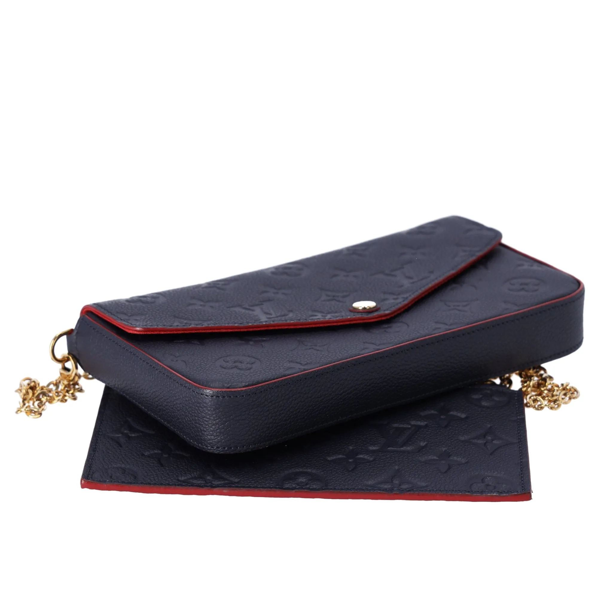 Louis Vuitton Pouchette Felice Monogram Empreinte Crossbody Marine Rouge