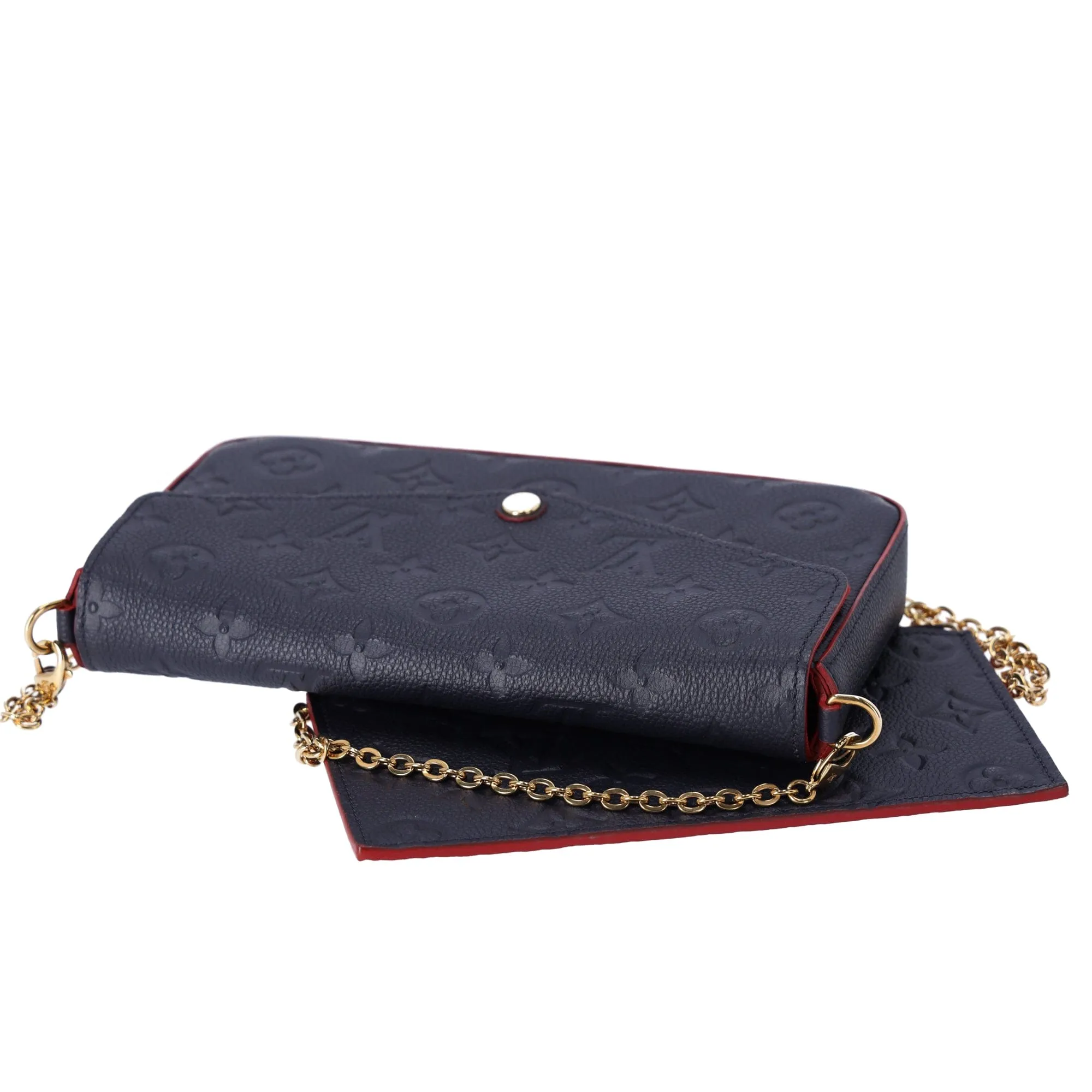 Louis Vuitton Pouchette Felice Monogram Empreinte Crossbody Marine Rouge