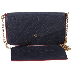 Louis Vuitton Pouchette Felice Monogram Empreinte Crossbody Marine Rouge