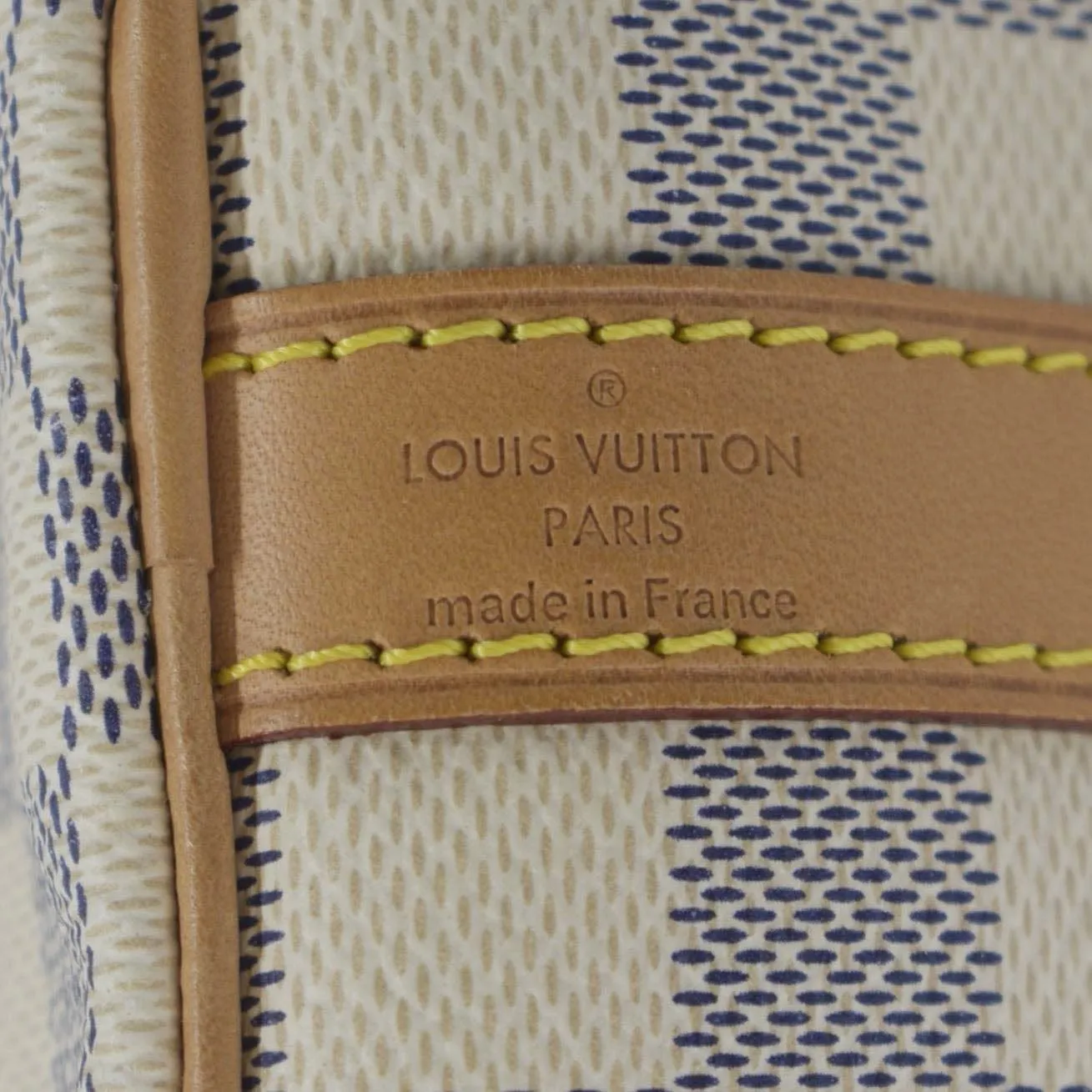 LOUIS VUITTON Speedy 25 Bandouliere Damier Azur Satchel Bag White