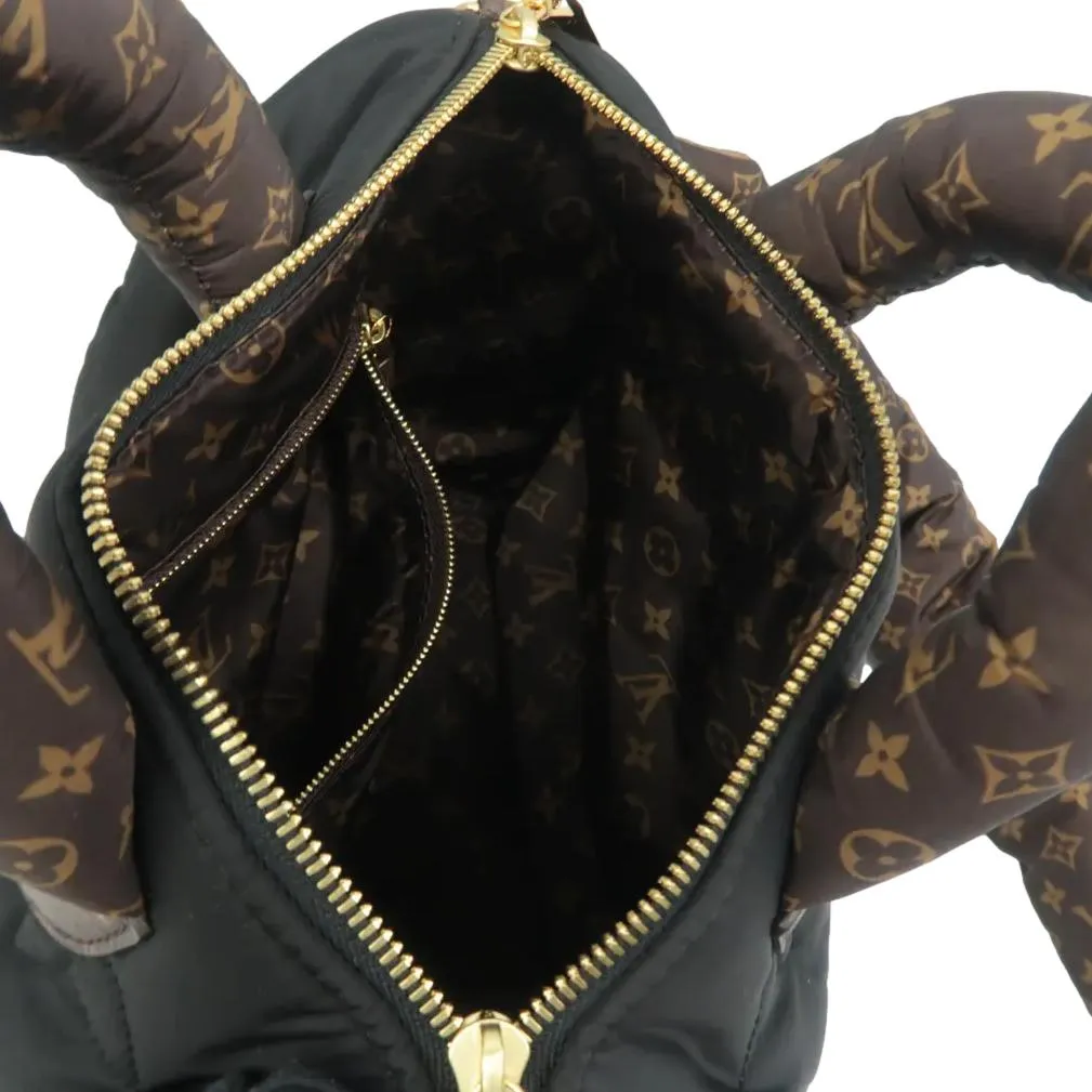 LOUIS VUITTON Speedy 25 Bandouliere Monogram Nylon Shoulder Bag Black