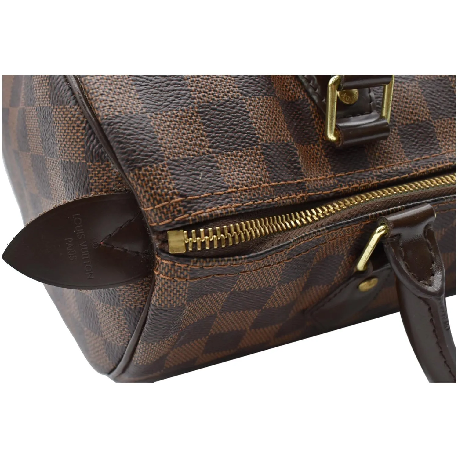 LOUIS VUITTON Speedy 30 Damier Ebene Satchel Bag Brown