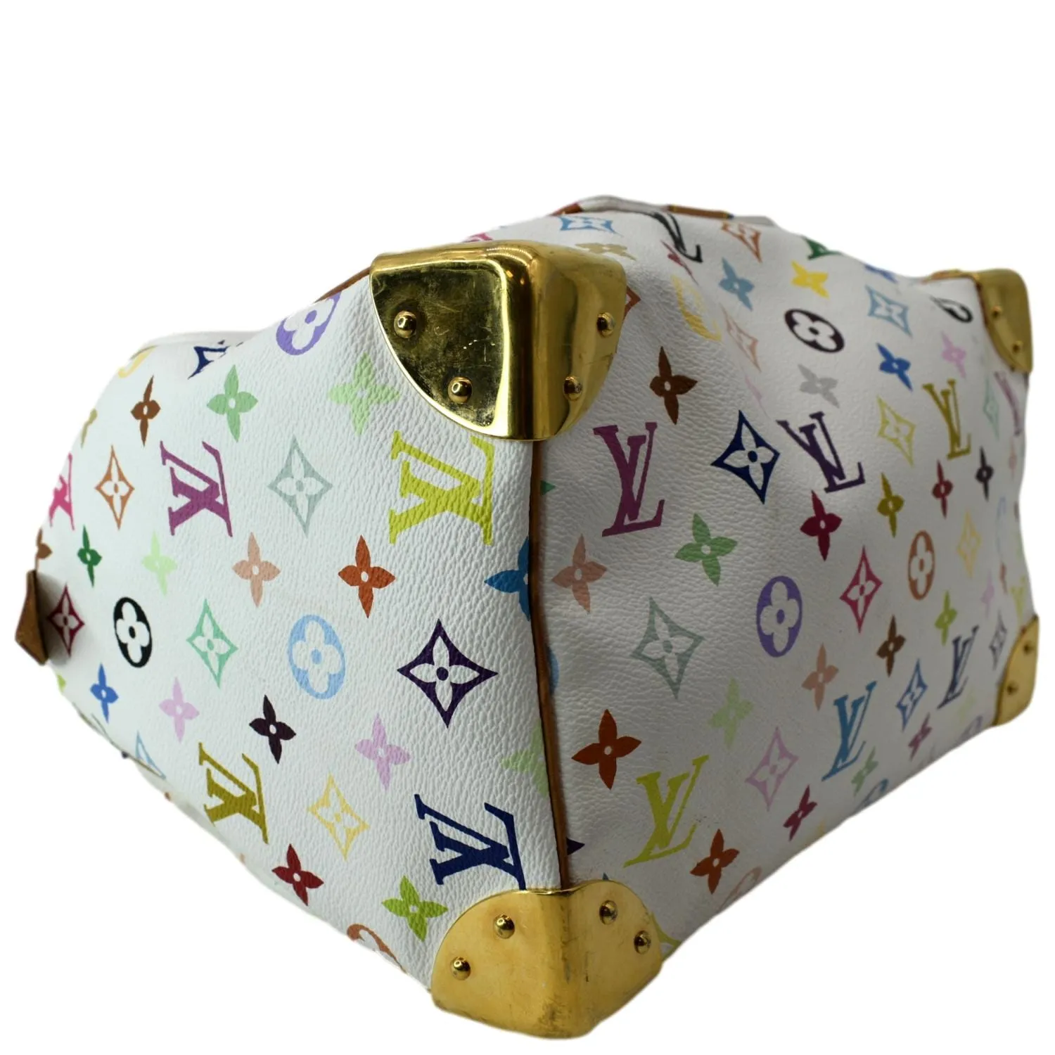 LOUIS VUITTON Speedy 30 Monogram Multicolor Satchel Bag White