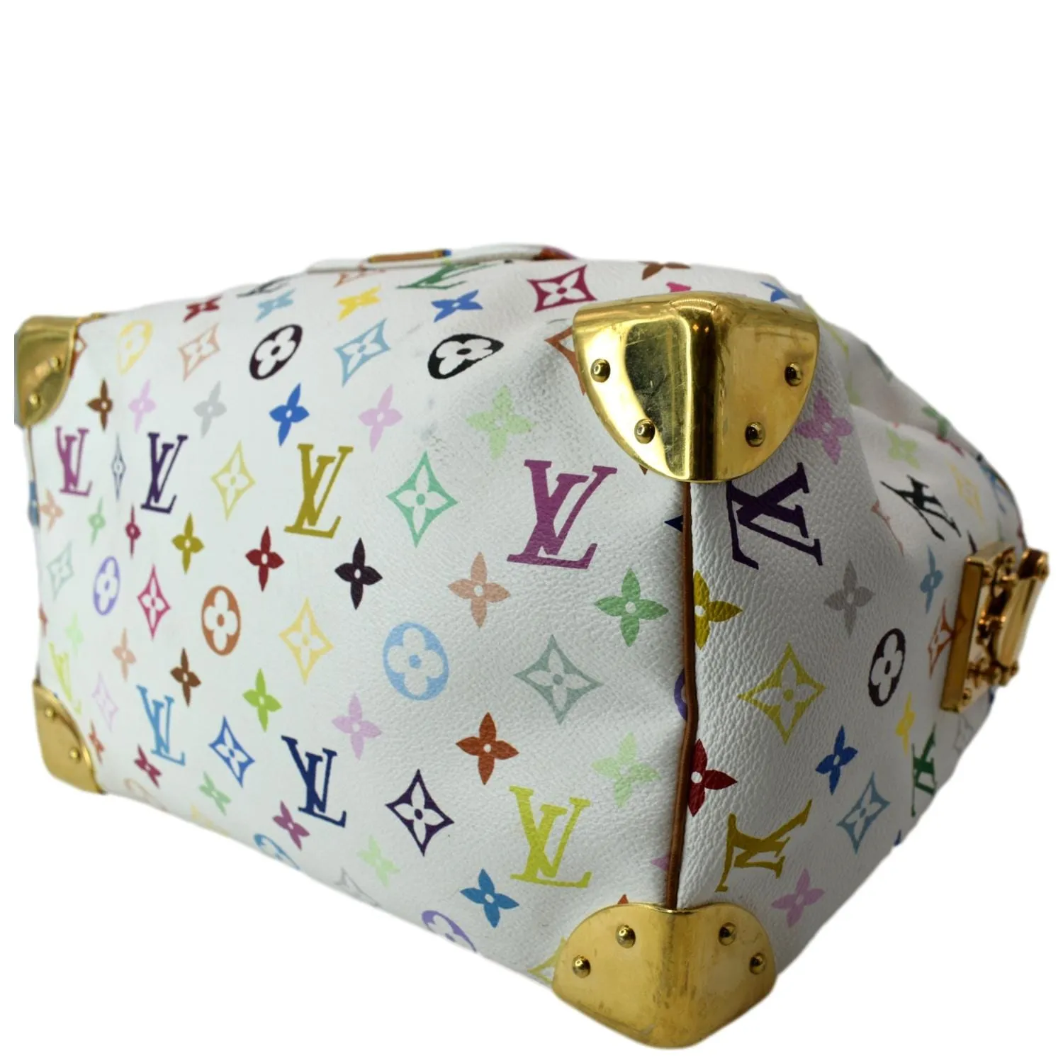 LOUIS VUITTON Speedy 30 Monogram Multicolor Satchel Bag White