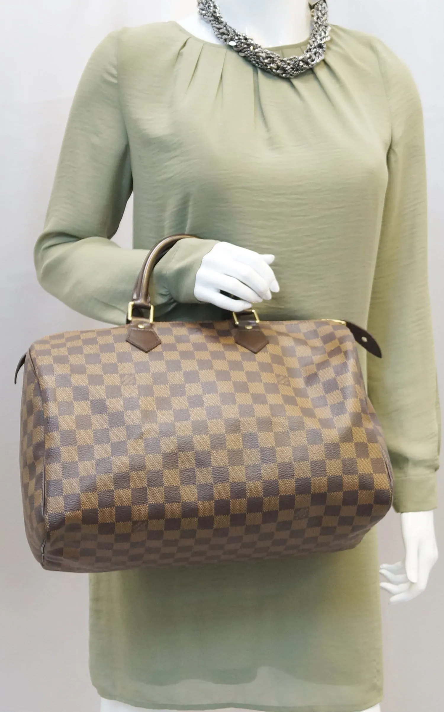 LOUIS VUITTON Speedy 35 Damier Ebene Satchel Bag