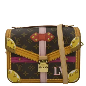 LOUIS VUITTON Summer Trunk Metis Pochette Monogram Canvas Crossbody Bag Brown
