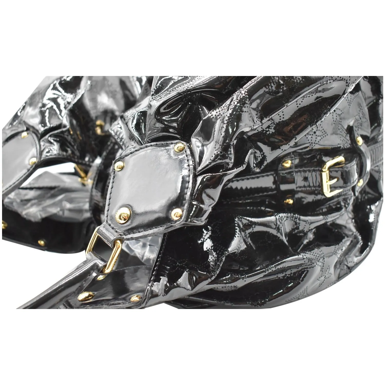 LOUIS VUITTON Surya Mahina XL Limited Edition Black Patent Leather Hobo Bag Black