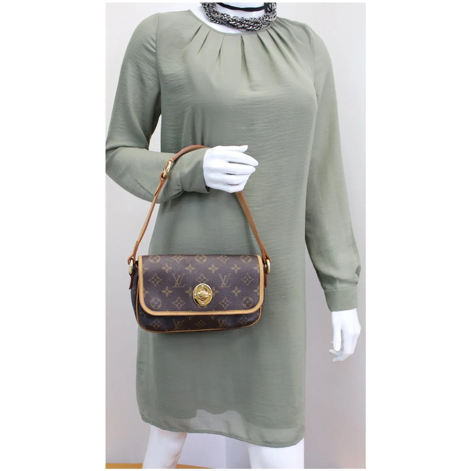 LOUIS VUITTON Tikal PM Monogram Canvas Shoulder Bag Brown