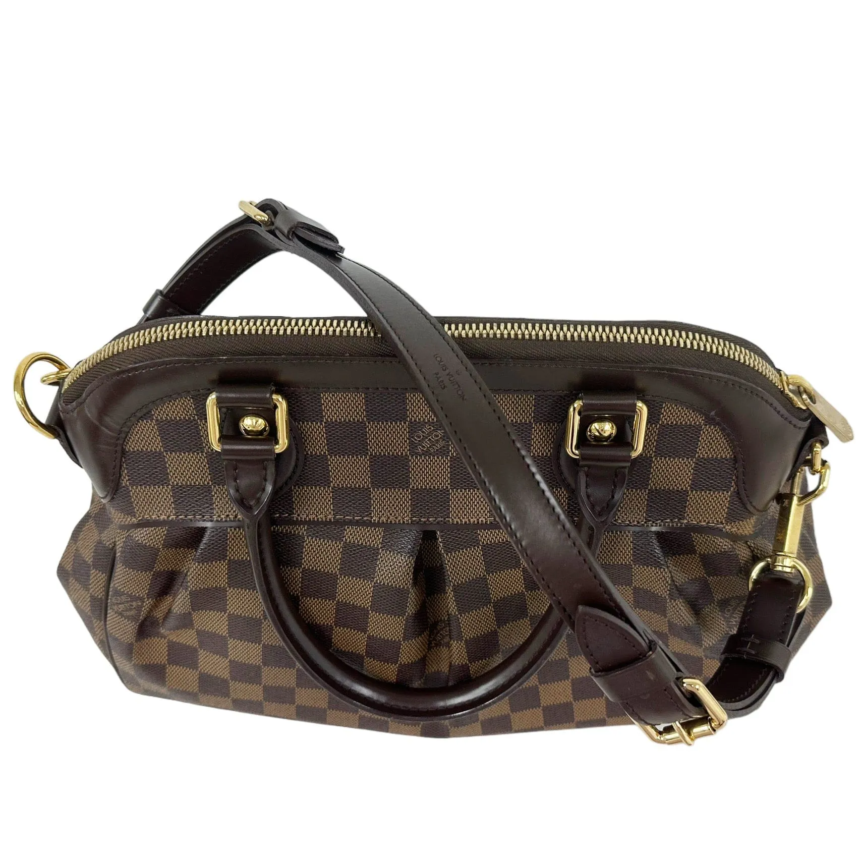 Louis Vuitton Trevi Handbag Damier PM Brown 2 Way Satchel Crossbody
