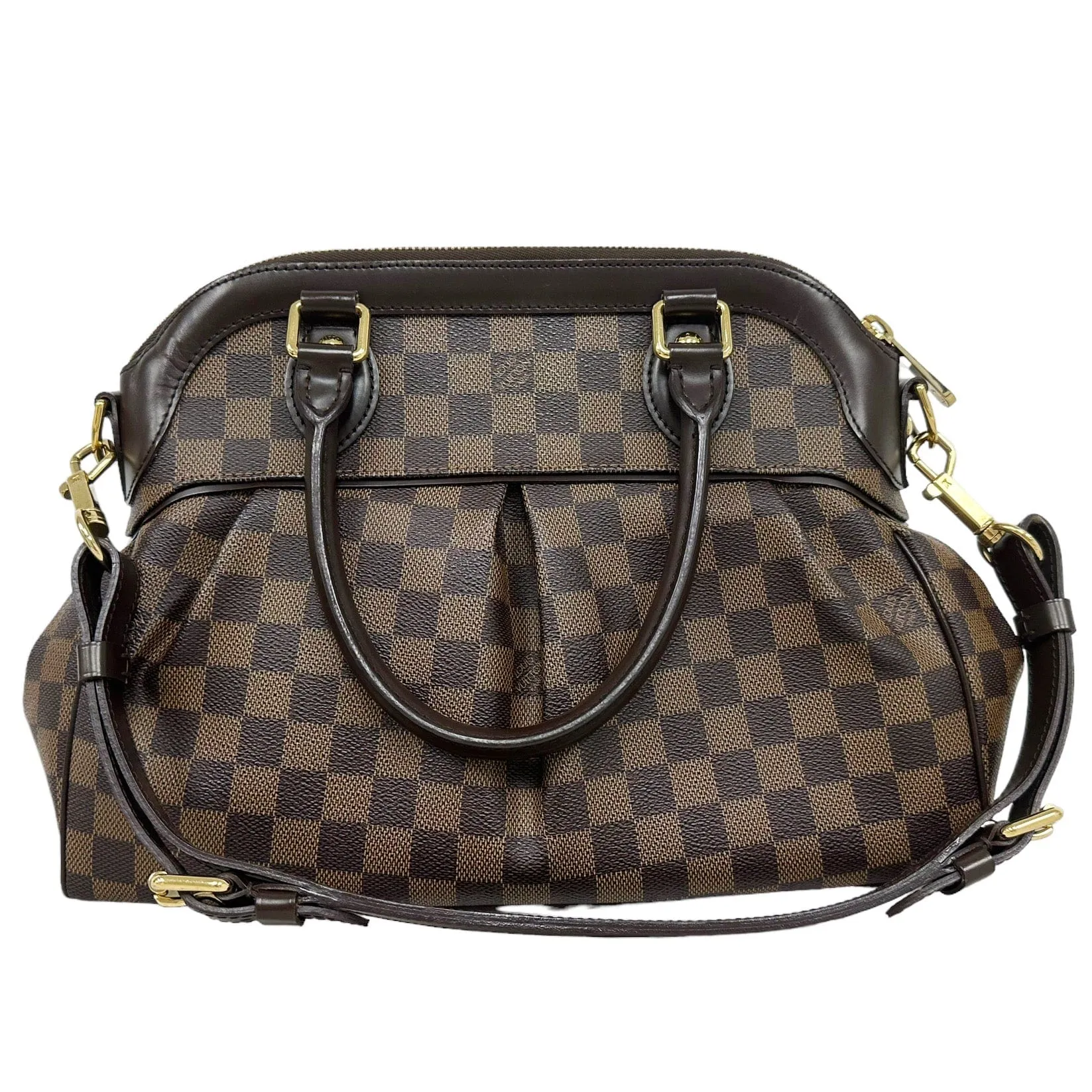 Louis Vuitton Trevi Handbag Damier PM Brown 2 Way Satchel Crossbody