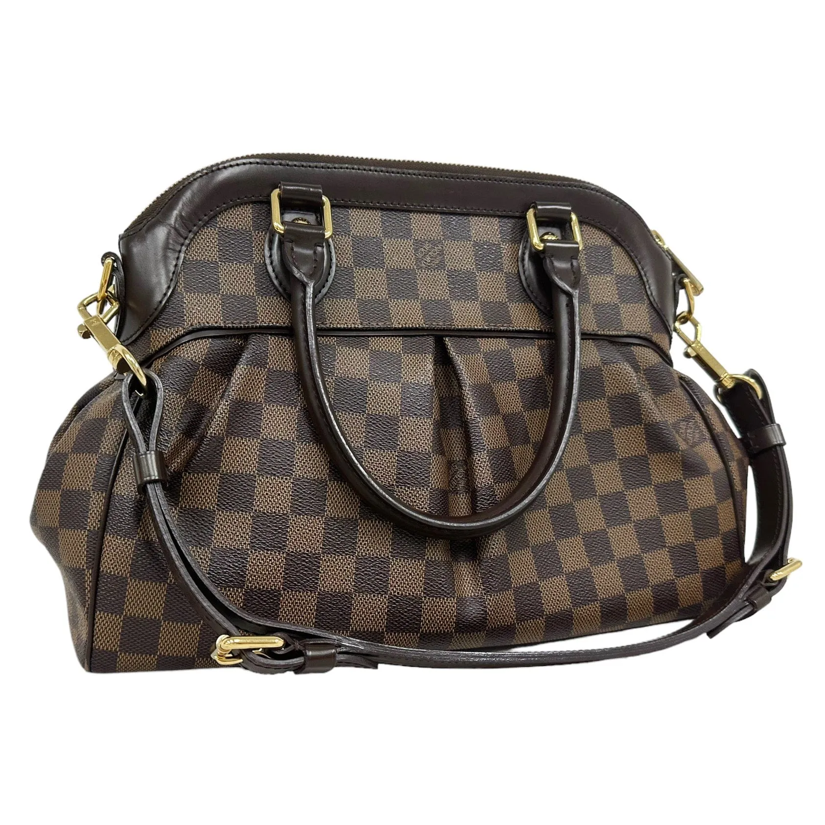 Louis Vuitton Trevi Handbag Damier PM Brown 2 Way Satchel Crossbody