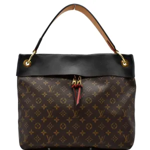 LOUIS VUITTON Tuileries Monogram Canvas Hobo Bag Black