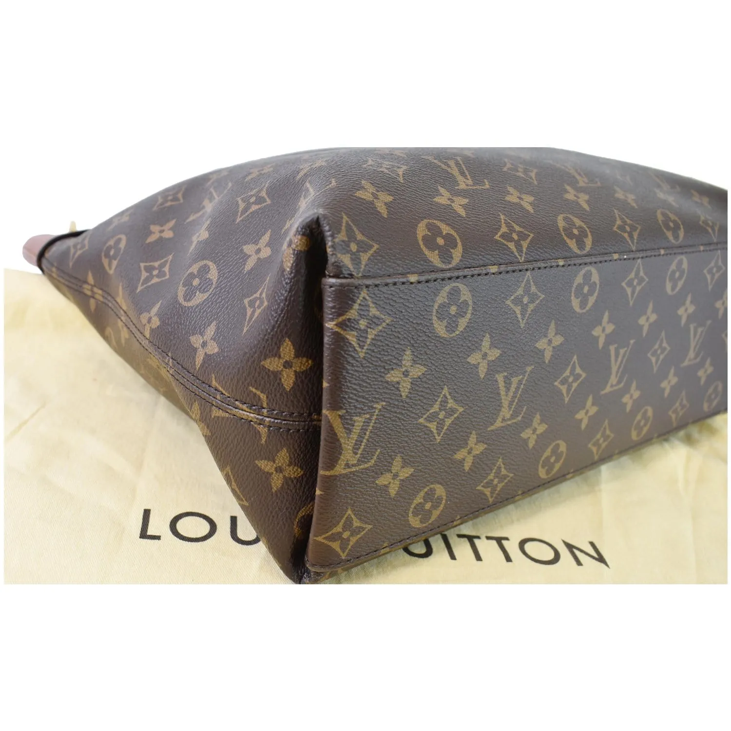LOUIS VUITTON Tuileries Monogram Canvas Hobo Bag Caramel