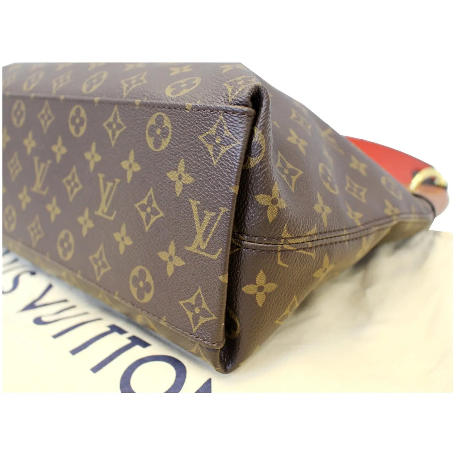 LOUIS VUITTON Tuileries Monogram Canvas Hobo Bag Caramel