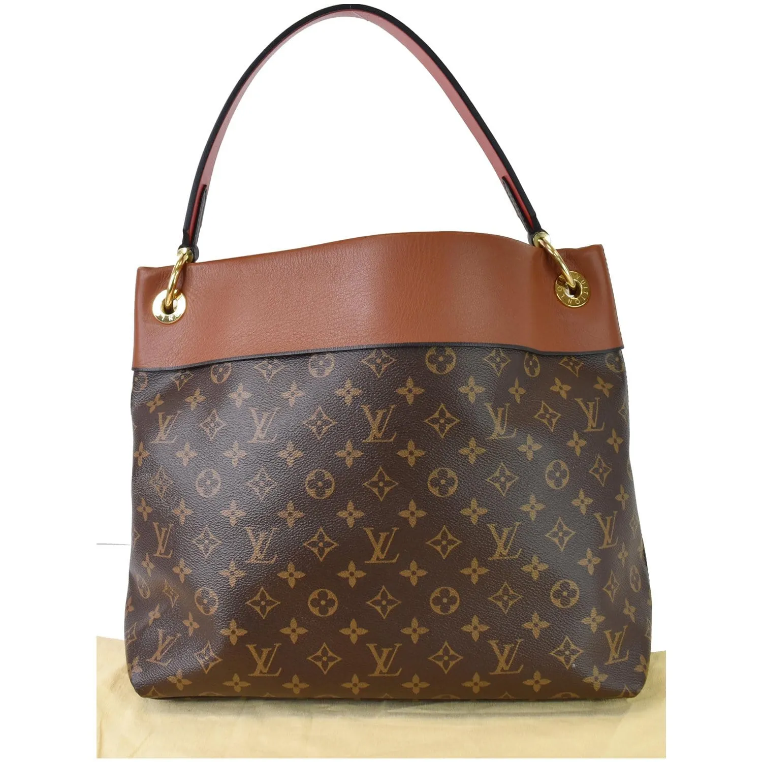 LOUIS VUITTON Tuileries Monogram Canvas Hobo Bag Caramel