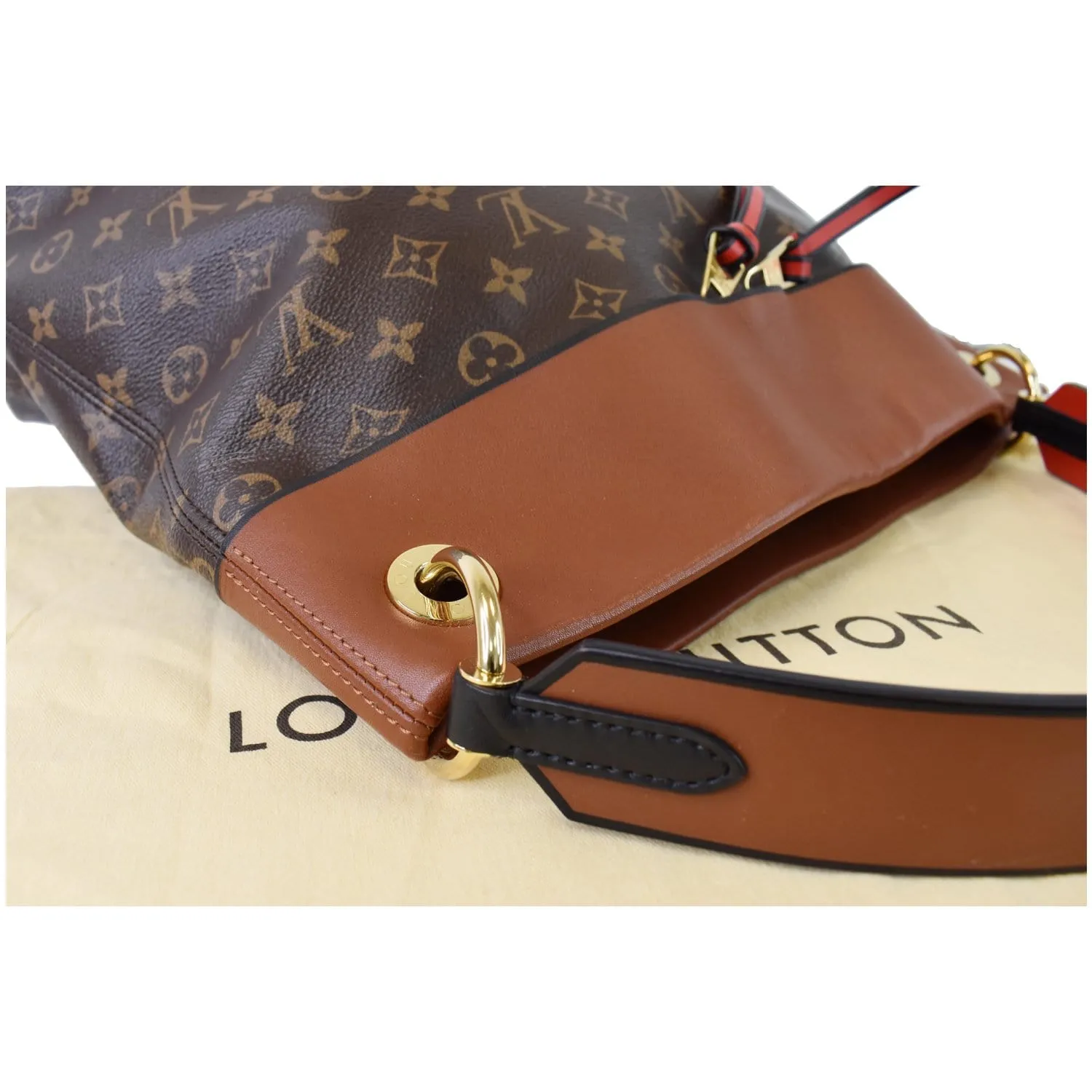 LOUIS VUITTON Tuileries Monogram Canvas Hobo Bag Caramel