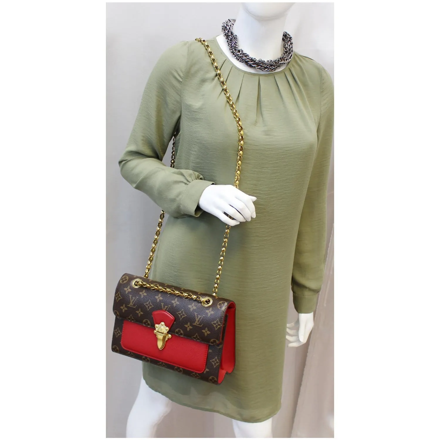 LOUIS VUITTON Victoire Monogram Canvas Shoulder Crossbody Bag Cherry