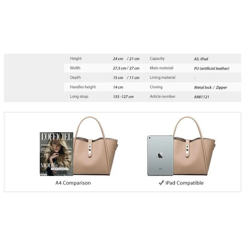 <bold>Tote & Crossbody Bag Set <br>Vegan-Leather