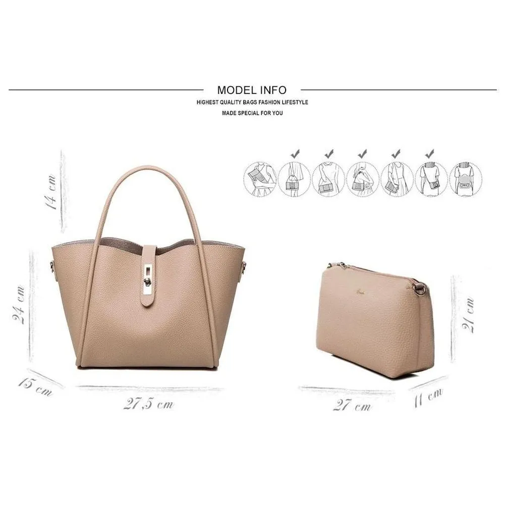 <bold>Tote & Crossbody Bag Set <br>Vegan-Leather