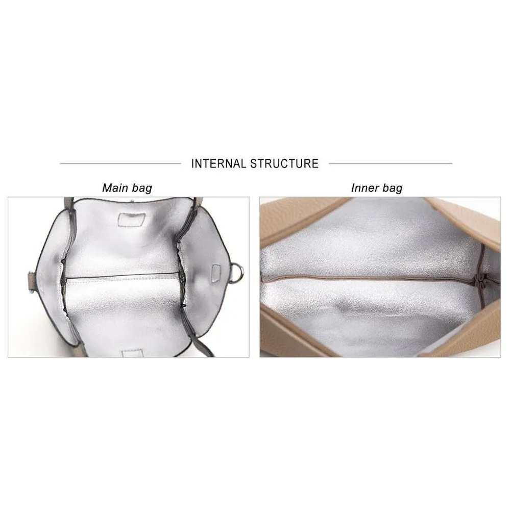 <bold>Tote & Crossbody Bag Set <br>Vegan-Leather