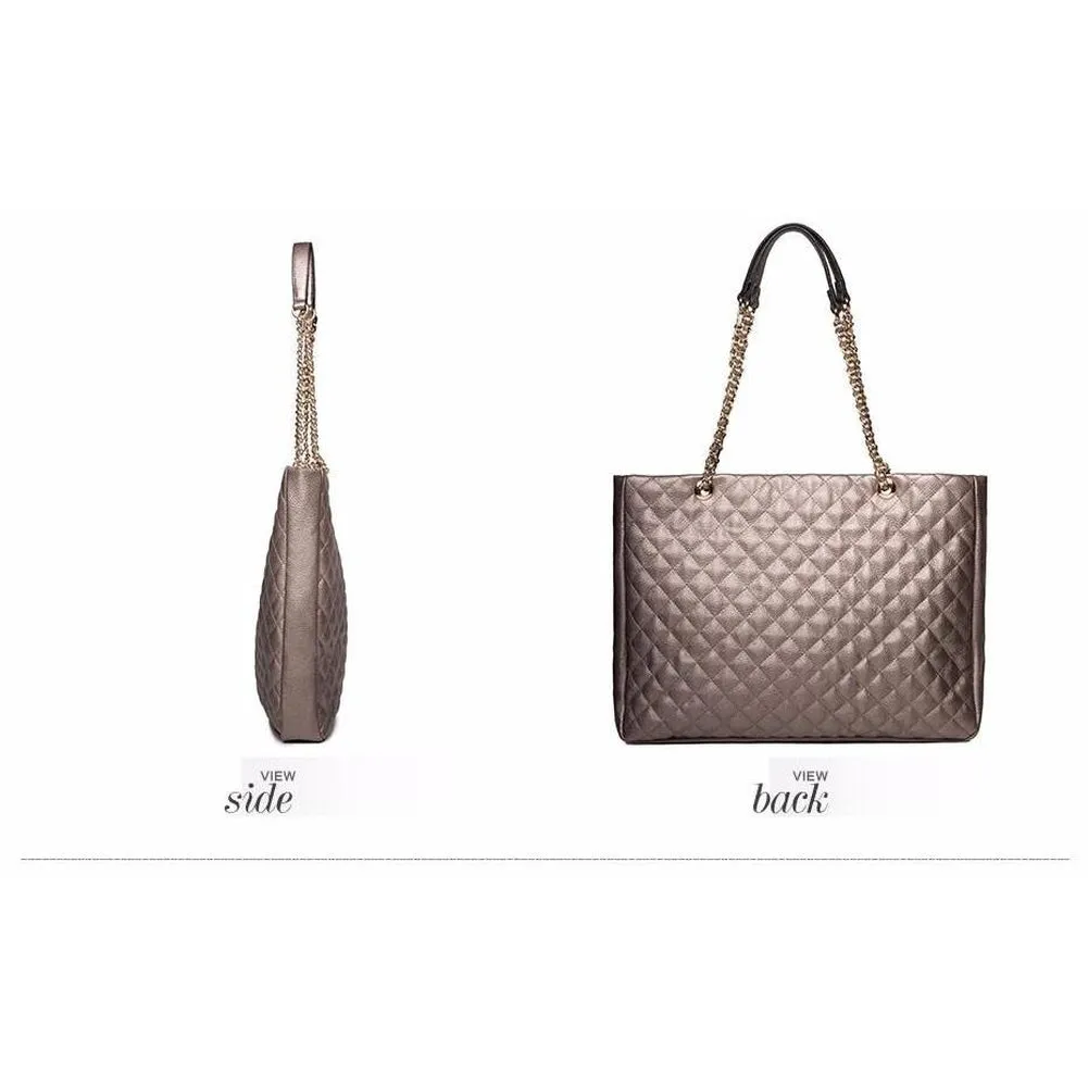 <bold>Tote Crossbody Bag & Purse Set <br>Vegan-Leather