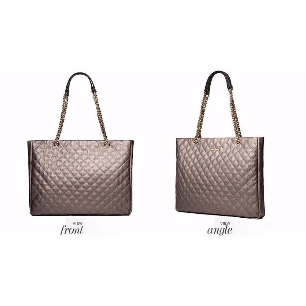 <bold>Tote Crossbody Bag & Purse Set <br>Vegan-Leather