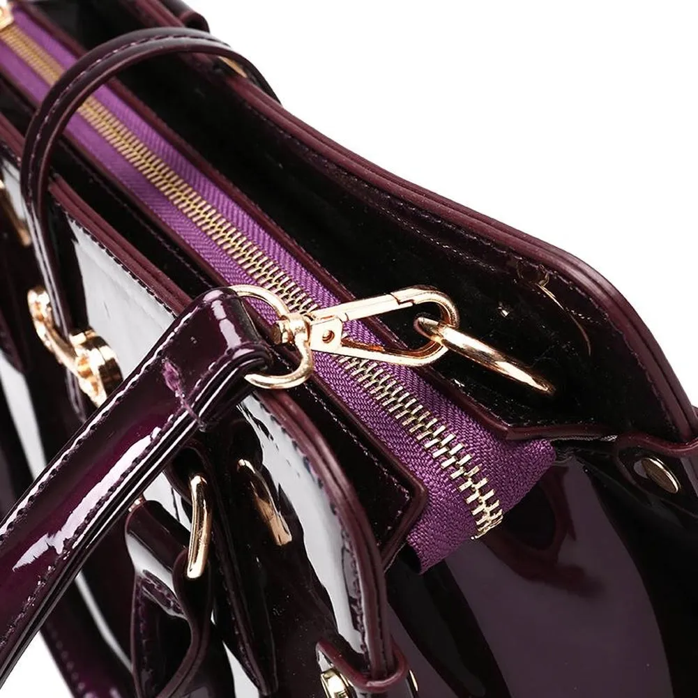 <bold>Tote Crossbody Bag & Purse Set <br>Vegan-Leather