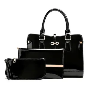 <bold>Tote Crossbody Bag & Purse Set <br>Vegan-Leather