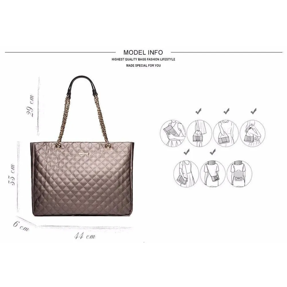 <bold>Tote Crossbody Bag & Purse Set <br>Vegan-Leather
