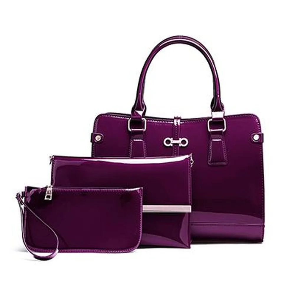 <bold>Tote Crossbody Bag & Purse Set <br>Vegan-Leather