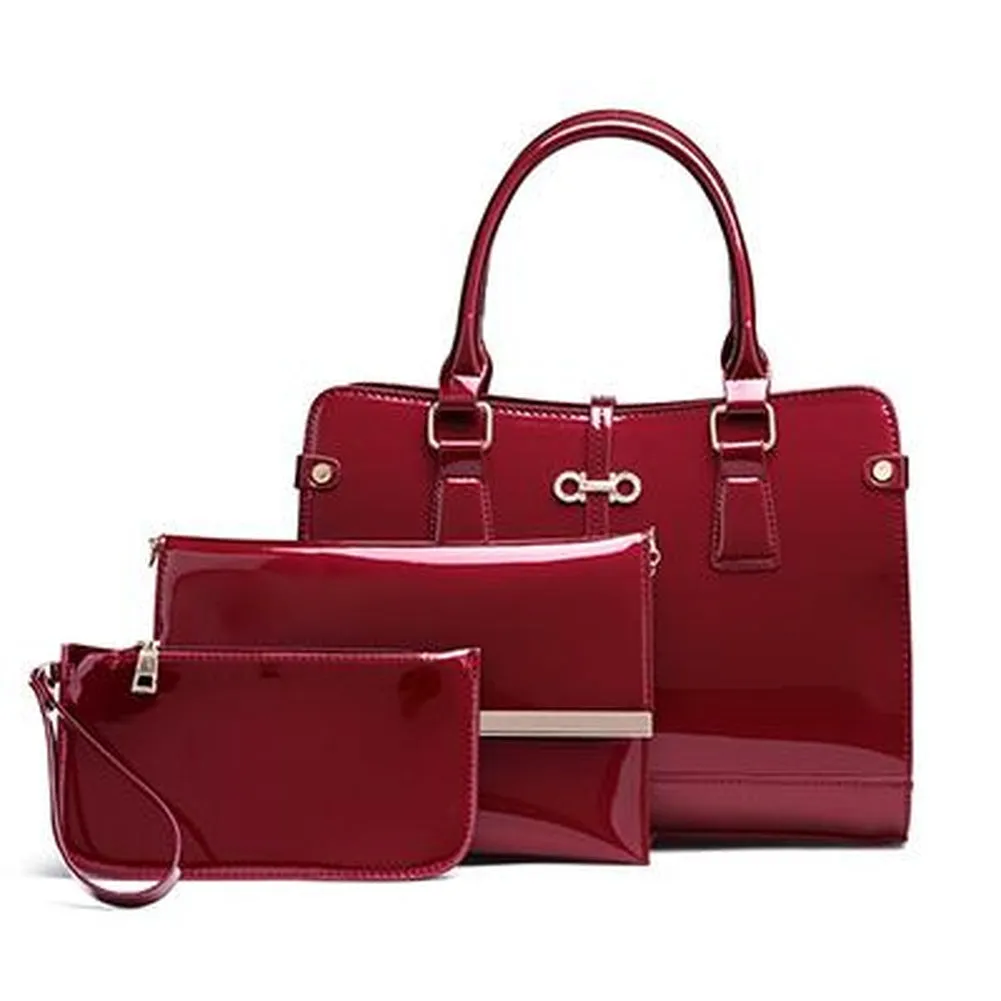 <bold>Tote Crossbody Bag & Purse Set <br>Vegan-Leather